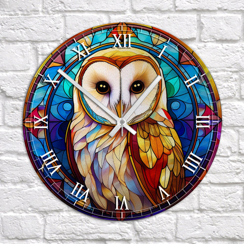 Bernadette Barn Owl Suncatcher Effect Clock